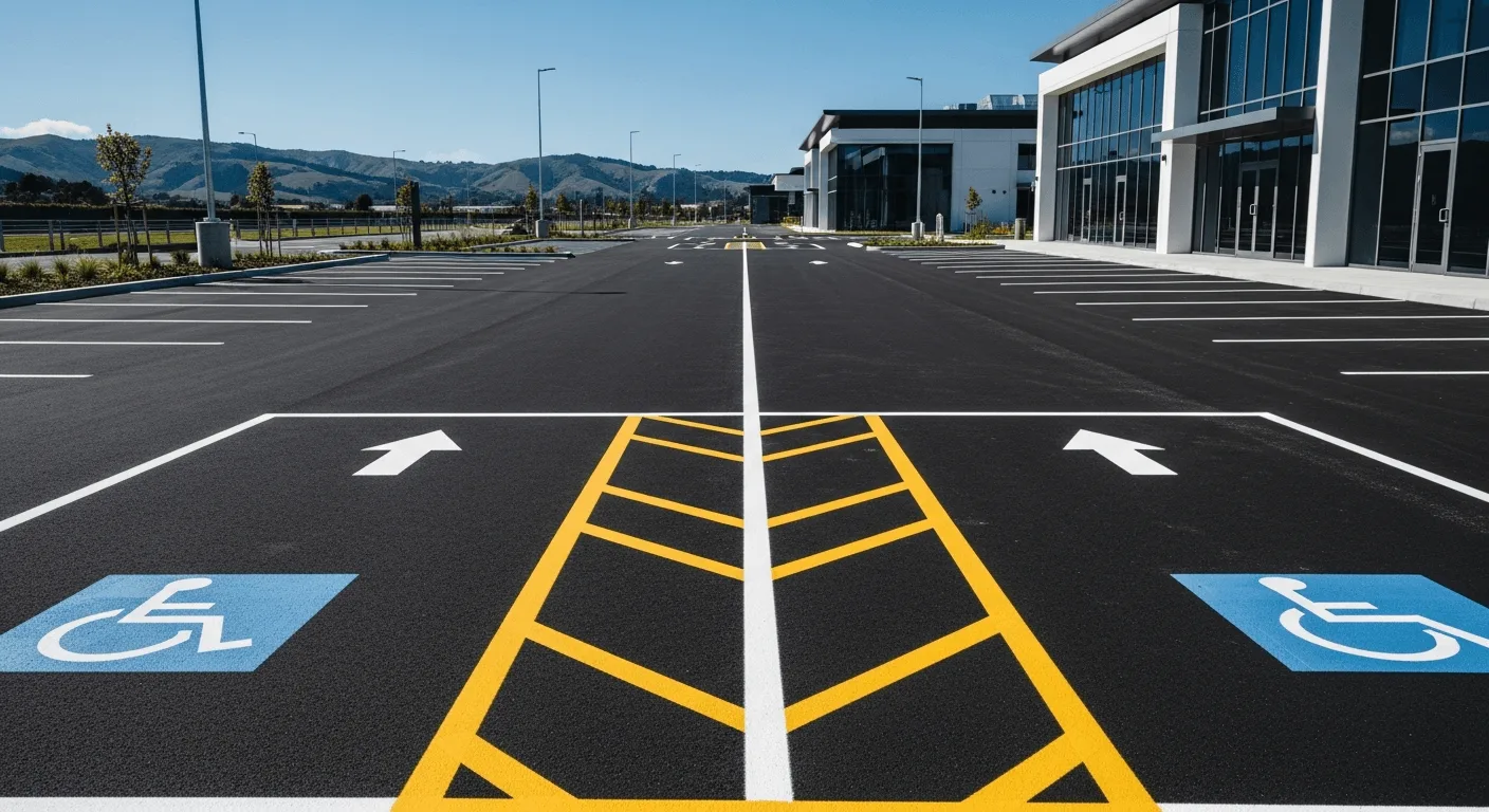 Professional car park line marking in New Zealand